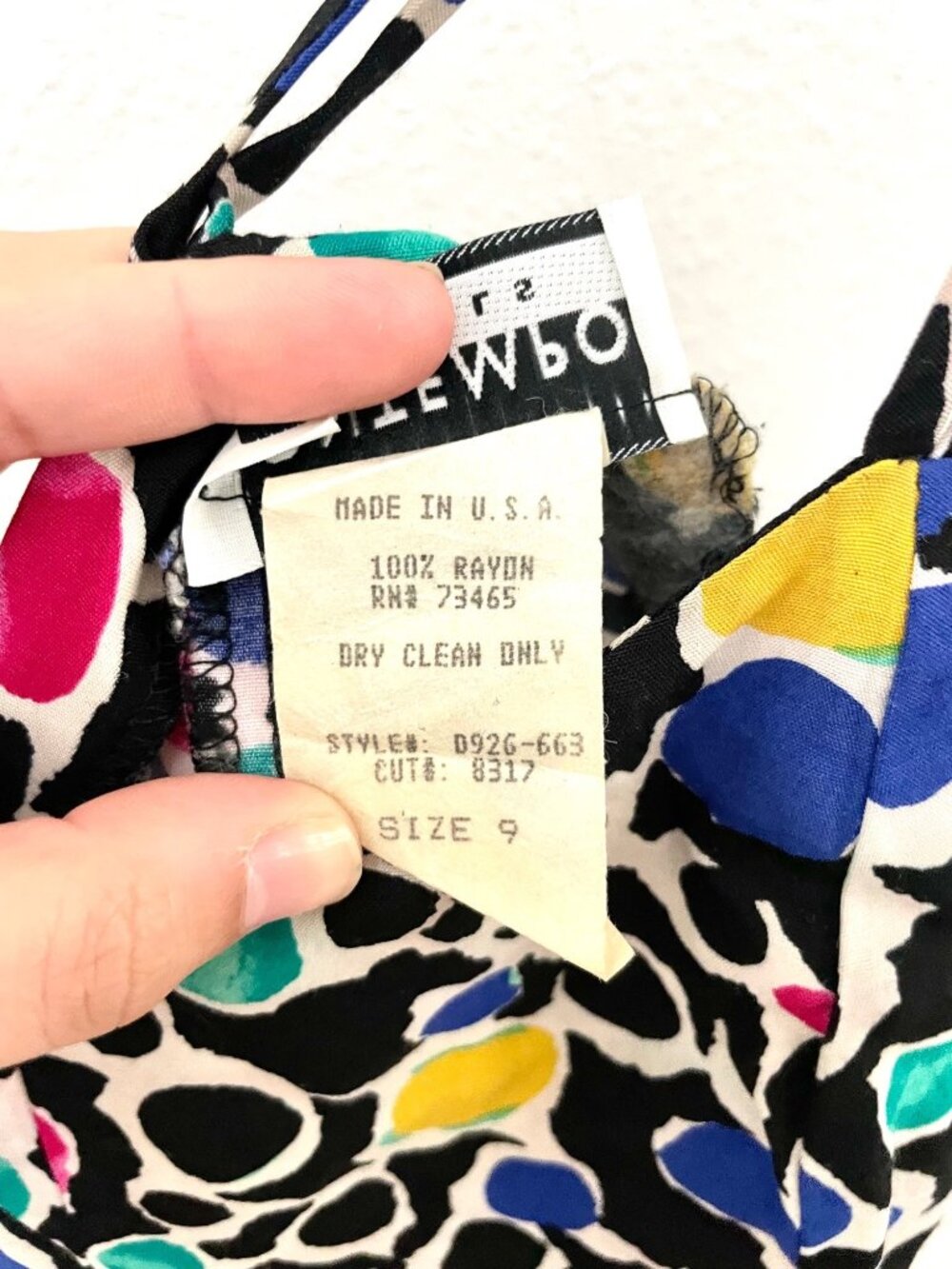Contempo Casuals Vintage Eclectic Geometric Tank Dress Size 9 Junior 90s Artsy - Picture 4 of 5